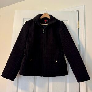 Black Quilted Women's Gallery Jacket Coat Size Medium
